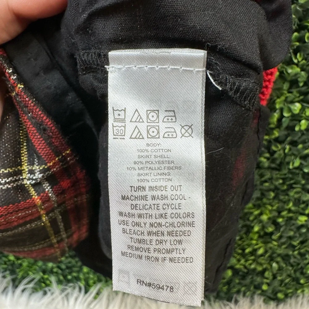 Red Cable Knit Sweater‎ plaid  Dress for nwot